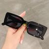 Vintage Beach/Travel Gradient Women's Fashion Rectangle Leopard Sun Glasses Shades Men Square Sunglasses luxury designer Lenses
