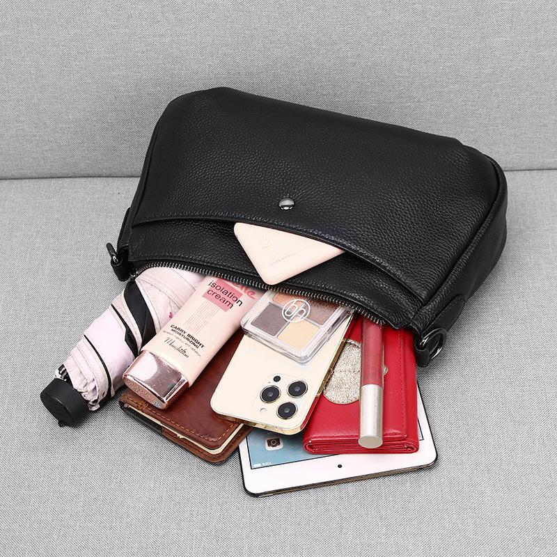 Crossbody-Tasche aus Vollnarbenleder für Damen - Geräumiger Organizer für Mütter mit mehr Taschen, Schicke & Praktische Umhängetasche