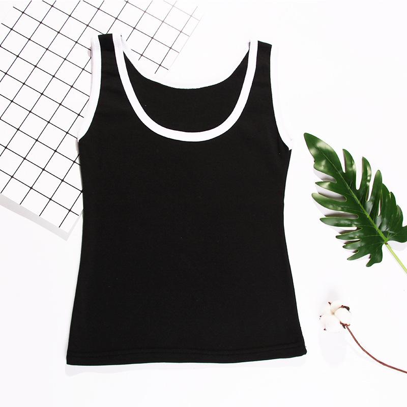 Women's Scoop Neck Sleeveless Tank Top Slim Camisole Summer Cotton Solid Color Casual Layering Basic Daily Undershirt Vest