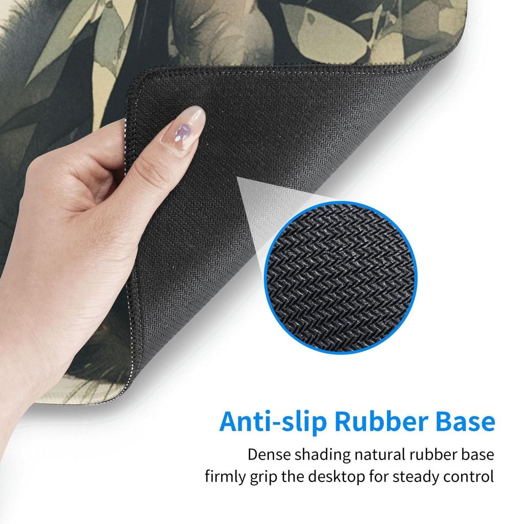 Mouse Pad Large Gaming Anime Cat Japanese Style Cat Japanese Pattern Mouse Mat Desk Mat Extra Large Large Keyboard Pad Rubber Sole ELECOM Optical