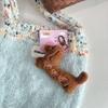 2Pcs Cartoon Puppy Plush Toy Pendant Keychain Stuffed Animal Doll Keyring Lovely Backpack Pendant Car Key Holder Decoration Gift