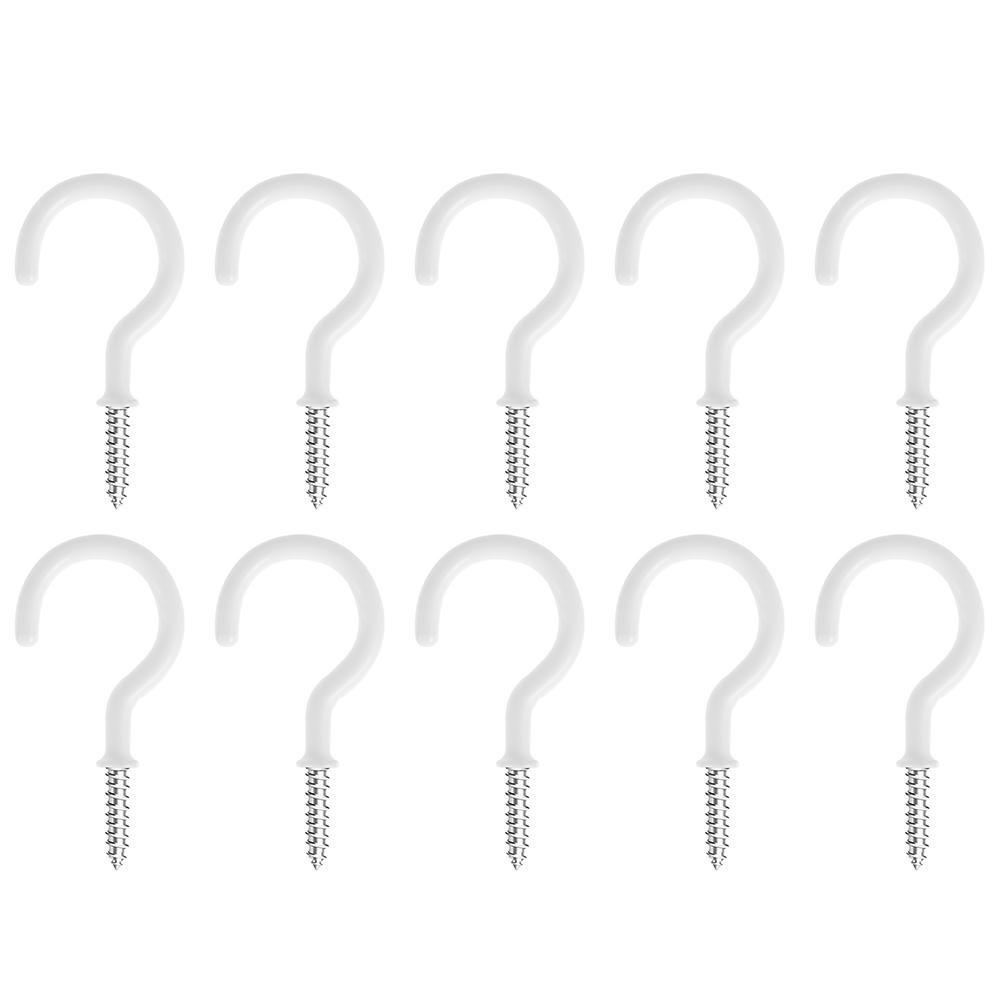 10/20Pcs Screw Hook Cup Ceiling Hooks Multifunctional Heavy Duty Wall Mount Plastic Dipping Iron Screw-in Hanging Plants Holder