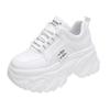 White Black Chunky Sneakers Women Spring Autumn Thick Bottom Shoes Woman's Fashion PU Leather Platform Sneakers Ladies Lace-up