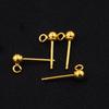 14K Gold Filled Round Bead Ear Pins: Ball Stud Earrings with Ring for DIY Jewelry Accessories.
