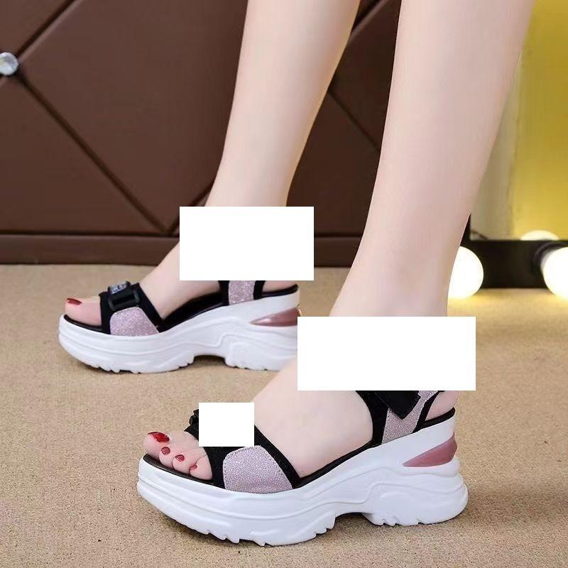 Popular French Platform Sports Sandals Women's Summer Wear High Sense 2025 Versatile New Slope Heel Beach Roman Shoes