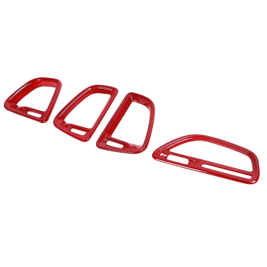 4 Stück Mittelkonsole Luftausströmer Dekorabdeckung Zierleiste Ersatz für Dodge Challenger 2015‑2021 Rot