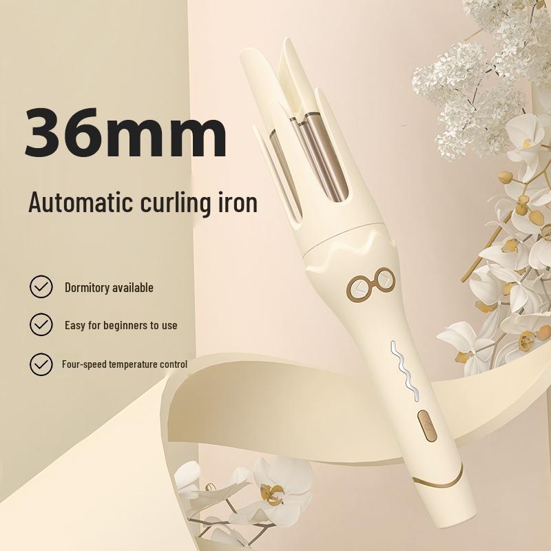 

36mm Automatic Curling Iron: Gentle Hair, Wave Curler with Korean-style Negative Ions US Plug [Note] бежевий