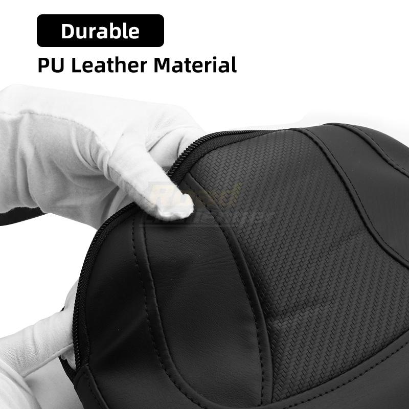 Cushion Motorcycle Leather Driver Rider Backrest Seat Back Rest For Harley Touring CVO Electra Road Street Glide Road King 09-22