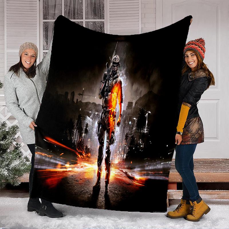 Cyberpunk Soldier Blanket Soft Comfortable All Seasons Perfect Sofa Office Naps Trips Birthday Christmas Gift