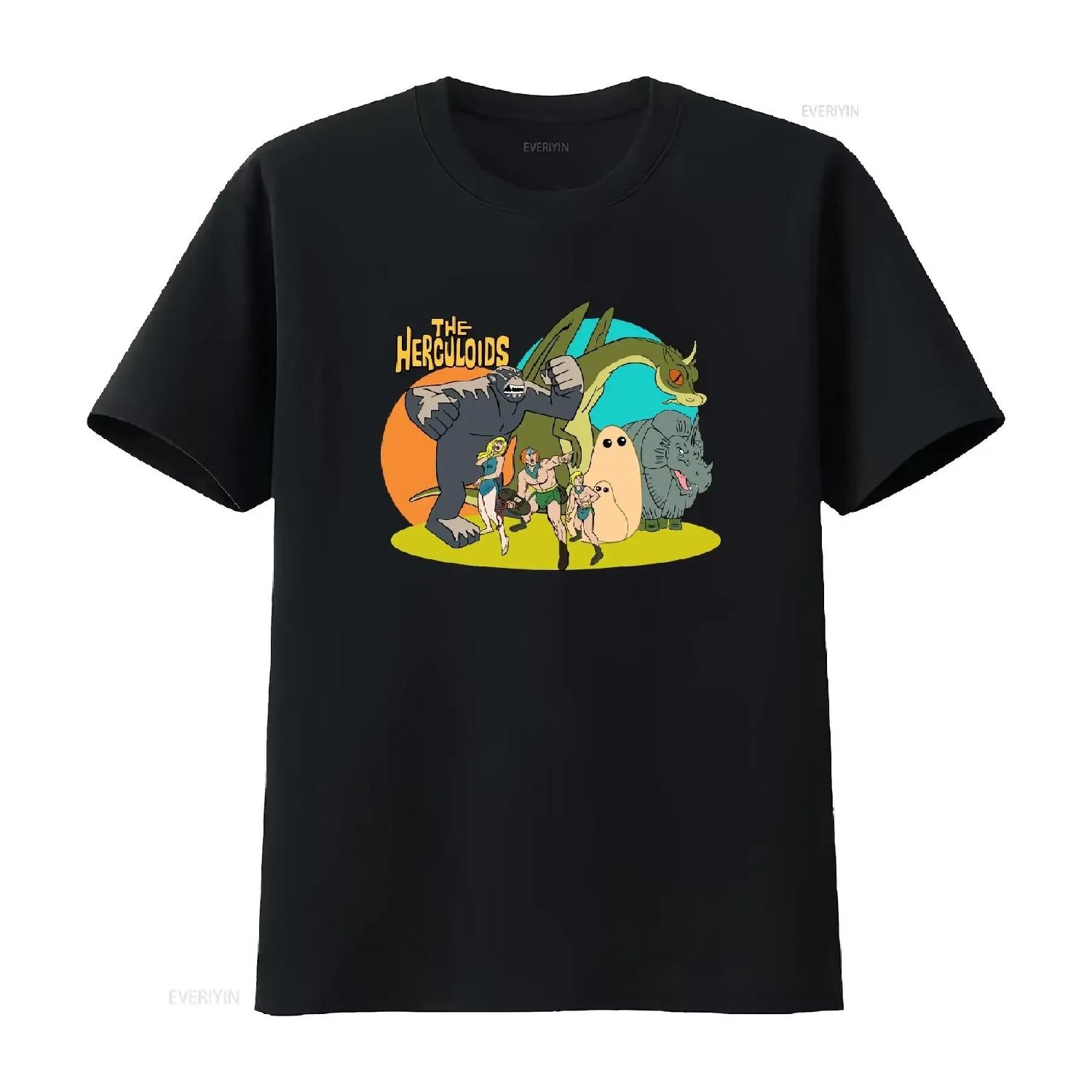 BEST ONE The Herculoids Cartoon TV Show Logo T Shirt Funny Size S to 5XL vintage Washed Casual graphic designer clothes homme XXXXXL чёрный
