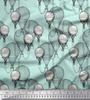 Soimoi Japan Crepe Satin Fabric Hot Air Balloon Holiday Print Fabric by the Metre 42 Inch