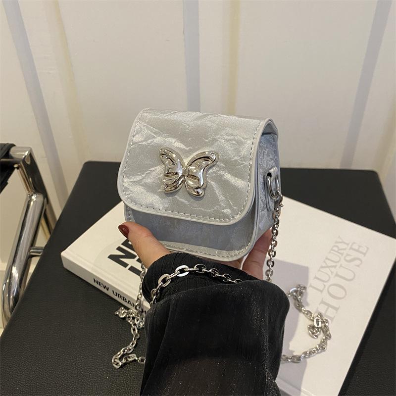 

Простая сумка-бабочка с цепочкой, популярная в этом году маленькая сумка на цепочке для женщин, летняя новая мини-сумка для помады на одно плечо