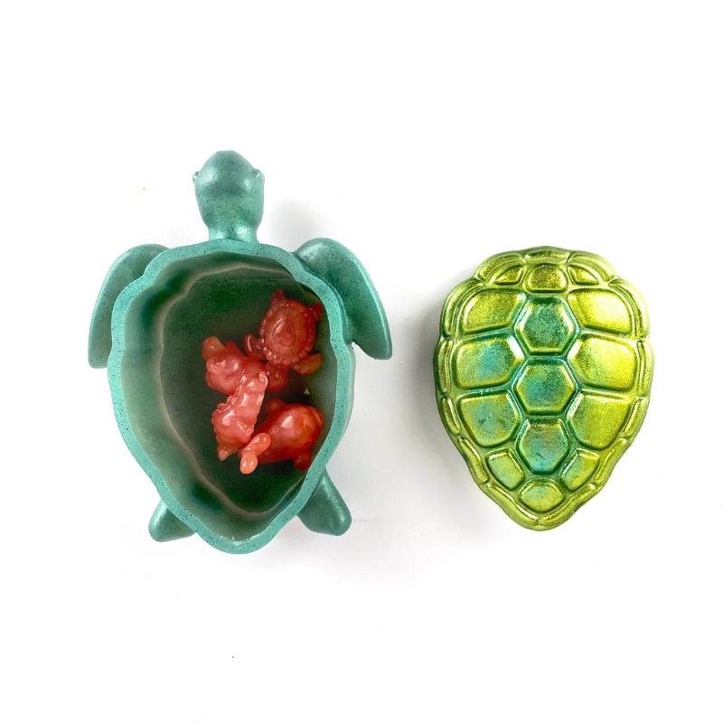 DIY 3D Turtle Storage Box Silicone Mold with Lid Resin Epoxy Casting Mold Handmade Home Desktop Decoration Craft Making