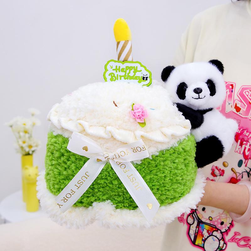 Креативный торт кукла гигантская панда плюшевая игрушка милая кукла медведь-десерт для детского подарка на день рождения 30cm
