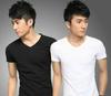 Men's Korean Style Slim Fit Short Sleeve T-shirt in Pure White for Couples