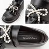 Yumetenbo Women's Pearl Ribbon Loafers, Size 23.0 cm, 5cm Enamel, 532465, Mass-Produced, Landmine Style.