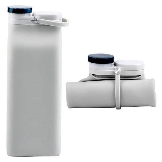 600ML Collapsible Water Bottle Food Grade BPA Free Leak-Proof Silicone Sports Portable Drinking Cup Tumbler Jug Camping Supplies