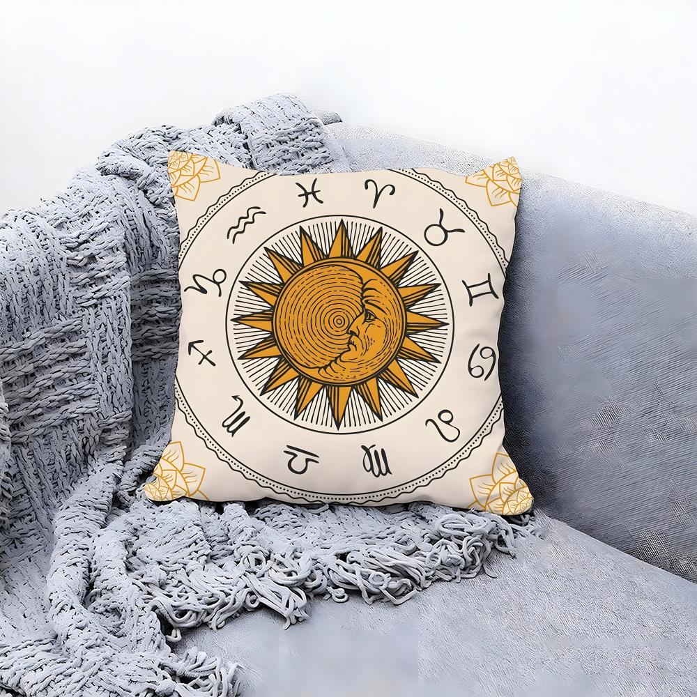 Tarot Sun and Moon Cushion Cover Premium Comfort Reversible Pillow Cove -Two in One Design for Any Room & Car Interior 30cmx30cm