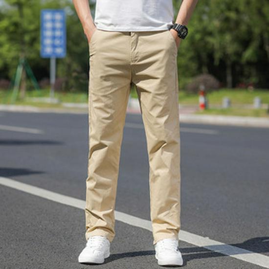 Men's Summer Ice Silk Quick-Dry Loose Straight-Leg Trousers