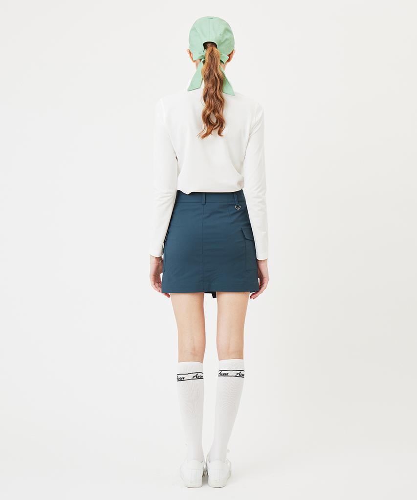 A Ben Short Slit Cargo Skirt Green