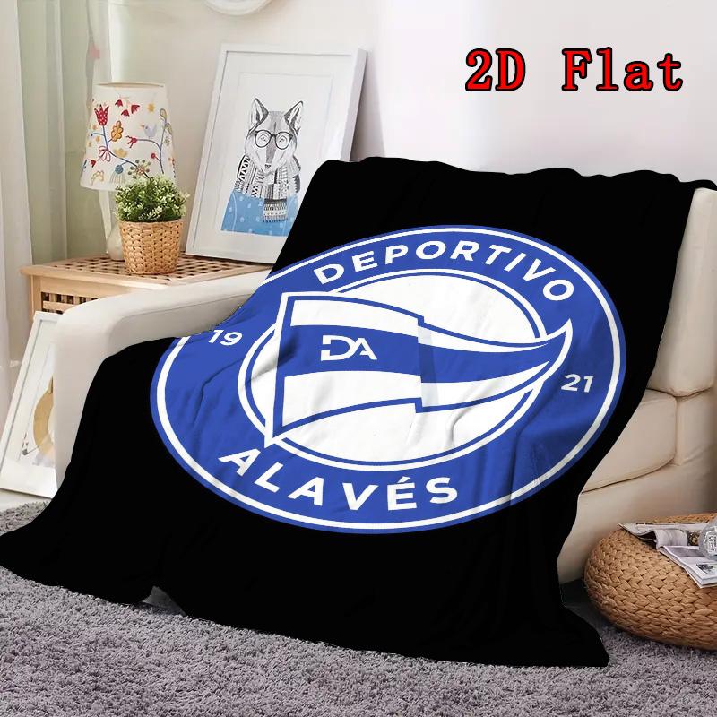 deportivo alaves Pattern Flannel Blanket High quality All Seasons Warmth and Comfort Perfect for Christmas Gifts.
