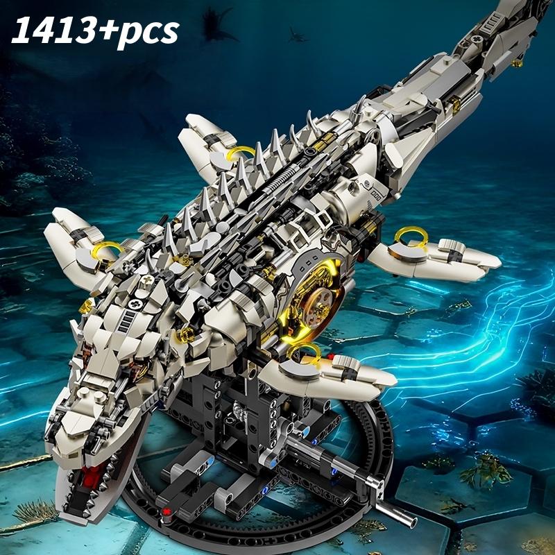 1413pcs Mechanical Mosasaurus Model Sea Dragon Building Blocks MOC linkage Assembly Bricks DIY birthday Christmas gifts
