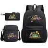 Large Capacity Schoolbag with Shoulder Strap; Student Three-piece Pencil Case Set