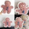 Soft Cute Gingerbread Man Plush Toy With Embroidered Cartoon Design For Girls Home Decor