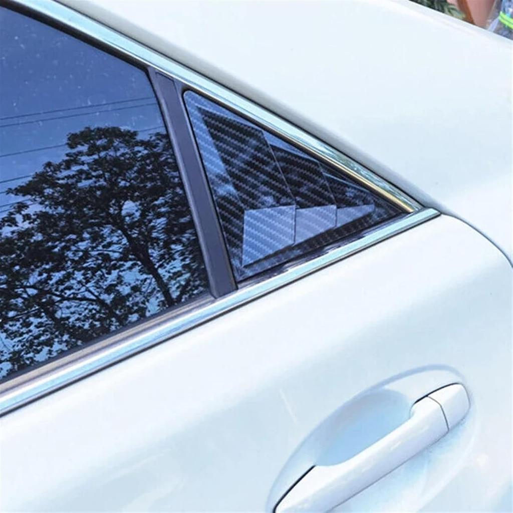 2Pcs Rear Louver Window Compatible for Toyota Mark X Reiz 05-09 ABS Carbon Fiber Side Shutter Cover Trim Sticker Vent Scoop Accessories