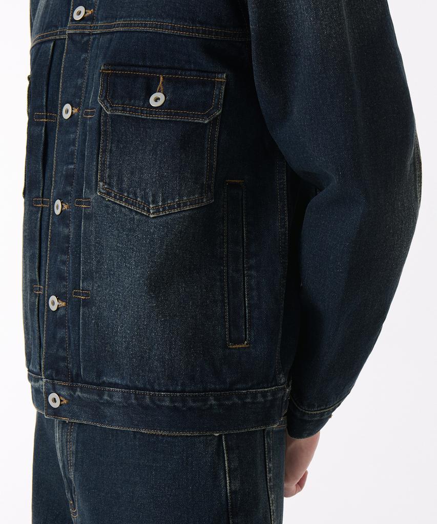 Musinsa Standard Relaxed Denim Trucker Jacket 2 [Dark Blue]