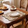Rechthoekige Jute Geborduurde Placemat Vintage Hitte Tafel voor Eetkamer