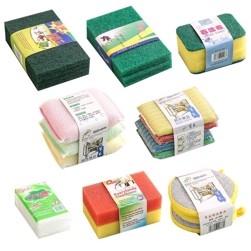 Multiple Styles Non-Stick Kitchen Cleaning Sponge & Scouring Brush Set