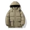 Men's Winter Thickened Fleece Cotton-Padded Jacket Outdoor Sports Hooded Mountaineering Workwear Warm Couple's Coat