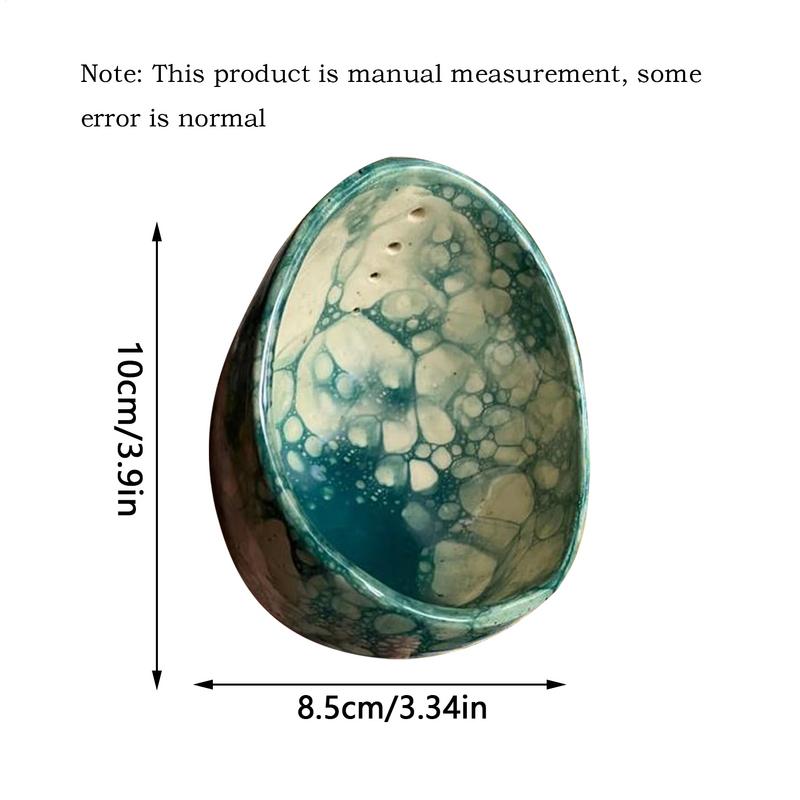 Handmade Pottery Herb Stripper Bowl 4 Holes Herb Stripper Cup Multipurpose Kitchen Gadget Different Round Hole Size for Rosemary