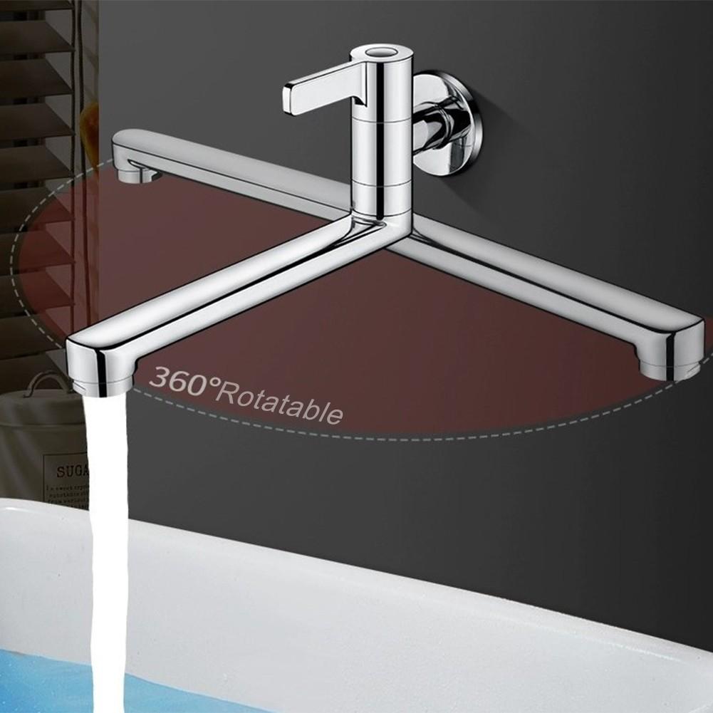 Extendable Wall Mounted Faucet Made of Stainless Steel for Cleaning Tasks