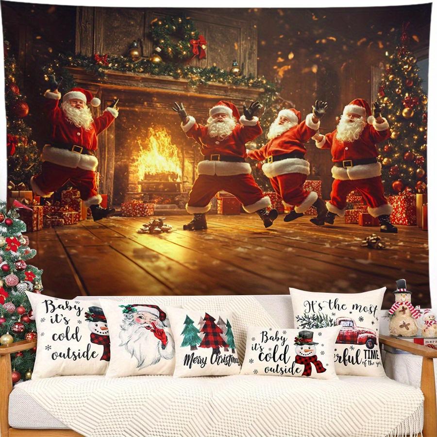 Christmas  Santa Claus Fireplace Wall Hanging Tapestry Christmas Wall Hanging Tree Wall Hanging Gorgeous Christmas Tree Fireplace Gifts