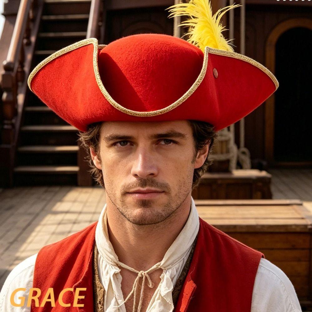 Retro Cosplay Pirate Hat Jack Hat Adult Tricorn Hat Casual Western Cowboy Hat Costume Accessories