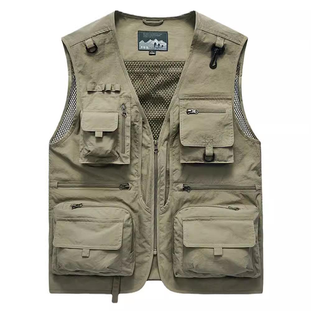 Men's Custom Logo Multi-Pocket Outdoor Fishing & Photography Vest