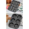 Non-stick Round Cupcake Mold Pan Muffin Tray Carbon Steel Baking Pan Pudding Bakeware Biscuit Pan(l)