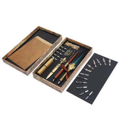 Tüy Kalem Seti Kaligrafi Yazı Çizim Tüy Daldırma Seti Vintage Sanat El Sanatları KoleksiyonuSP248011R