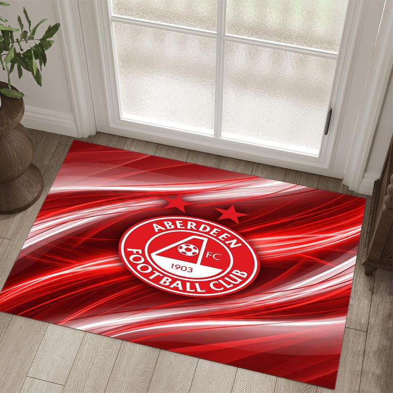 Aberdeen FC Design Crystal Velvet Carpet Cozy Non?Slip Printed Rug For Bedroom Living Room Entrance