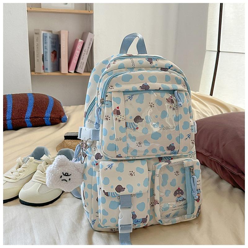 The new schoolbag is high-value, fresh, sweet and cute, and the puppy is a lightweight backpack for junior high school students.
