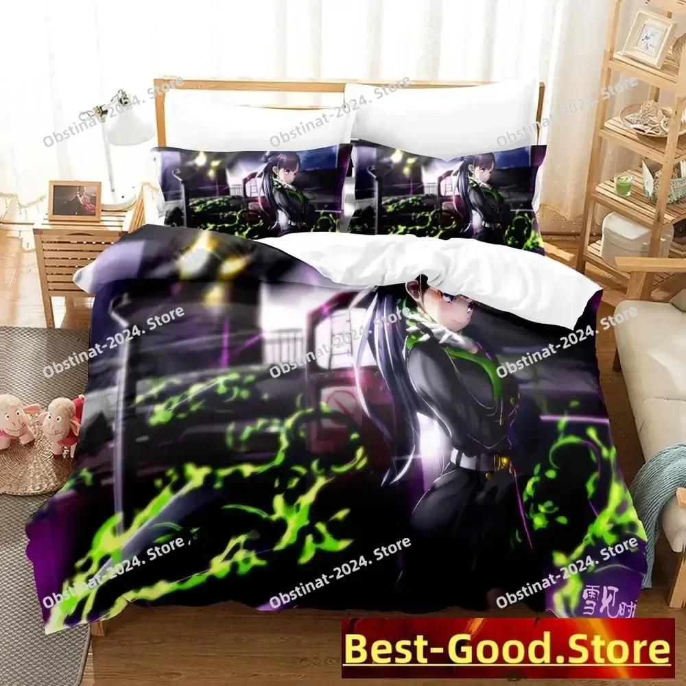 Seraph of the end Beding Set Printed Bed Linen Set With Pilowcase Bed Soft Duvet Cover Soft Single Double Quen Super King-Sized Dimensionsd Dimensions