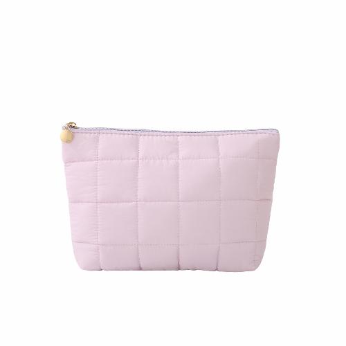New Floral Quilted Large Plaid Cosmetic Bag Large-capacity Three-dimensional Hand-held Bubble Grid Fashion Pleated Storage Toiletry Bag