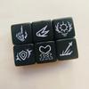 Acrylic 6 Sided Round Corner Dices Keyword Pattern Role Playing Dices for Table Game, Classroom Teaching Easy to Use