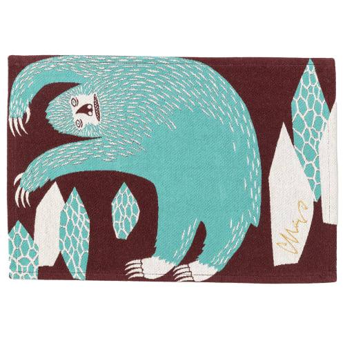 Kusubashi Mon Ori Placemat, Morita MiW, Snow Playing Yeti, Brown, Approx. 29.5 x 43cm, A-69032-90-BR