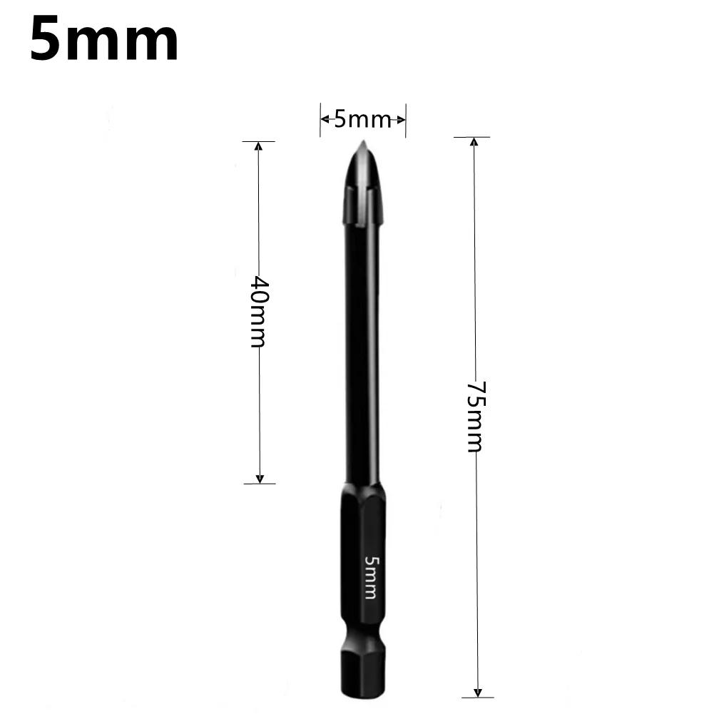 Cross Hexagonal Ceramic Tile Drill Bit Glass Ceramic Concrete Hole Opener Alloy Triangular Drill Bit Size 3/4/5/6/7/8/10/12mm
