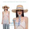 UV Protection Beach Hat Ribbon Weave Straw Cap Casual Sun Protection Cap  Vacation