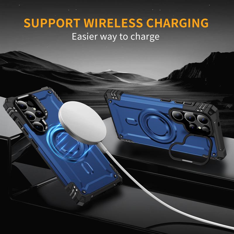 Magnetic Lens Bracket Case for Samsung S25 Ultra/S25 Edge/S24, Drop-Proof A56