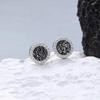 Crystal Cluster Stone Stud Earrings: Unique Titanium Steel, Fade-Resistant, Versatile Cool-Style Jewelry for Men and Women